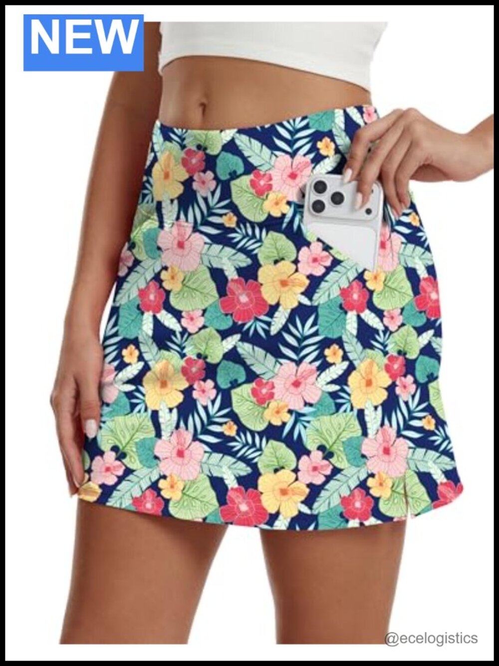 Women's Skort Golf Tennis High Waist 17" with Pockets Athletic